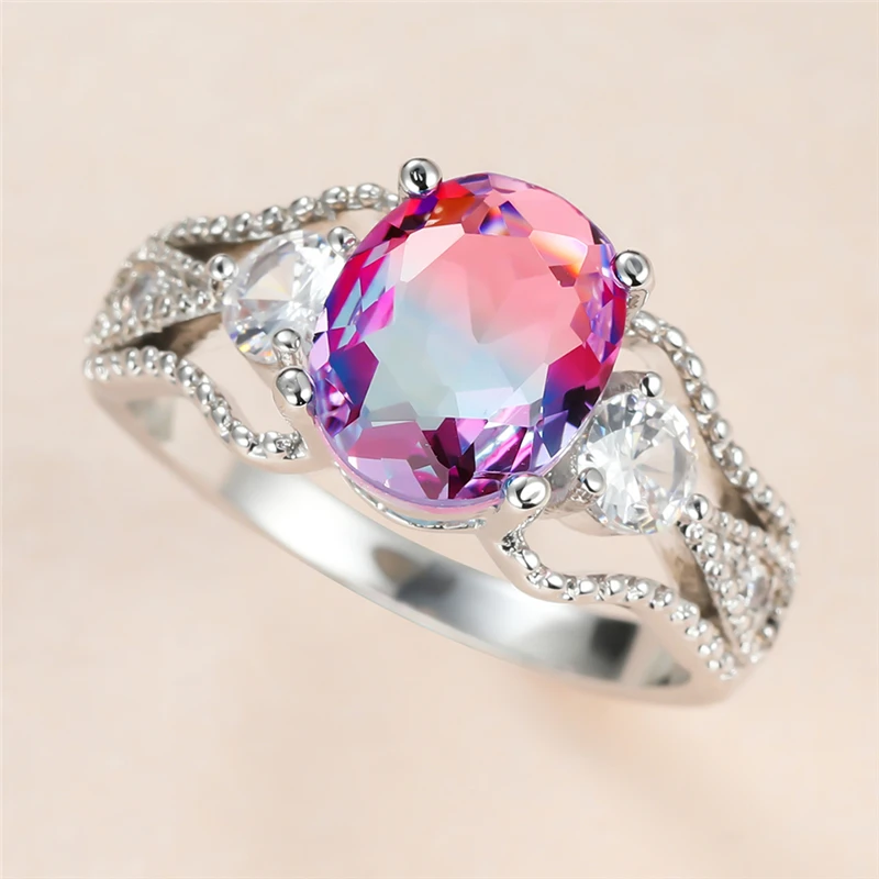 Vintage Female Oval Crystal Stone Ring Charm Silver Color Big Wedding Rings For Women Cute Bride Round Zircon Engagement Ring
Vintage Female Oval Crystal Stone Ring Charm Silver Color Big Wedding Rings For Women Cute Bride Round Zircon Engagement Ring