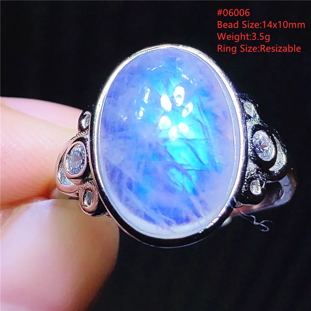 Genuine Natural Moonstone Blue Light Adjustable Ring Woman Crystal 14x10mm Oval 925 Sterling Silver Moonstone Beads Stone AAAAA
Genuine Natural Moonstone Blue Light Adjustable Ring Woman Crystal 14x10mm Oval 925 Sterling Silver Moonstone Beads Stone AAAAA