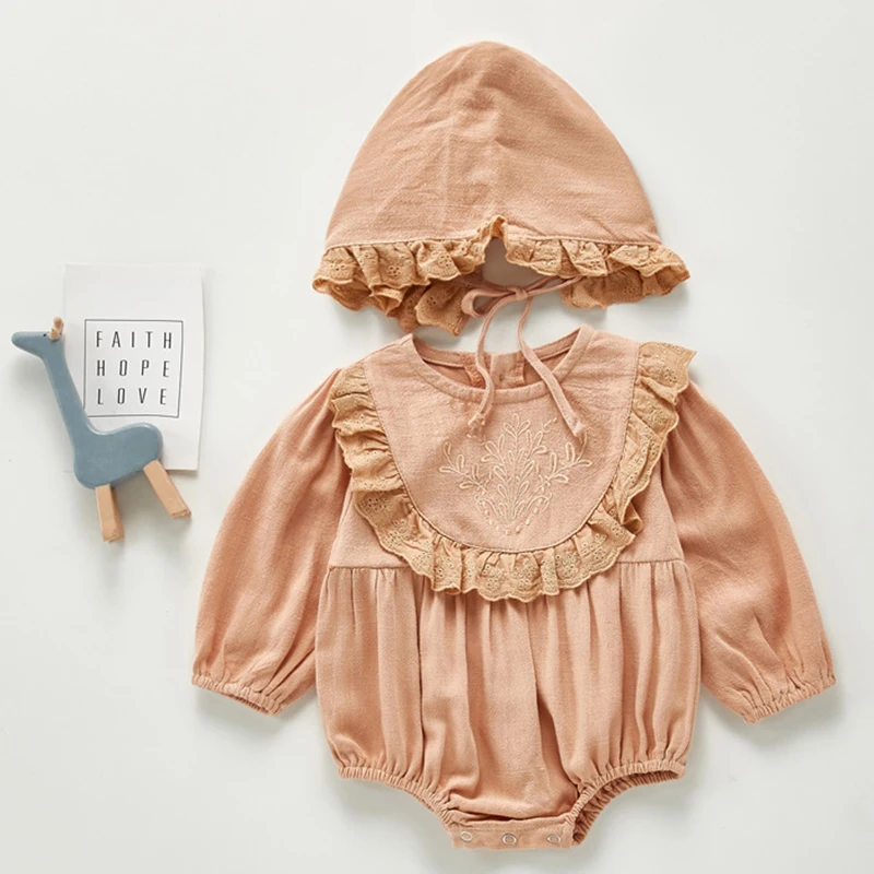 Baby Girl Romper Spring Autumn Newborn Baby Clothes Girl Long Sleeve Embroidery Cotton Princess Infant Girls Jumpsuit With Hat 
Baby Girl Romper Spring Autumn Newborn Baby Clothes Girl Long Sleeve Embroidery Cotton Princess Infant Girls Jumpsuit With Hat