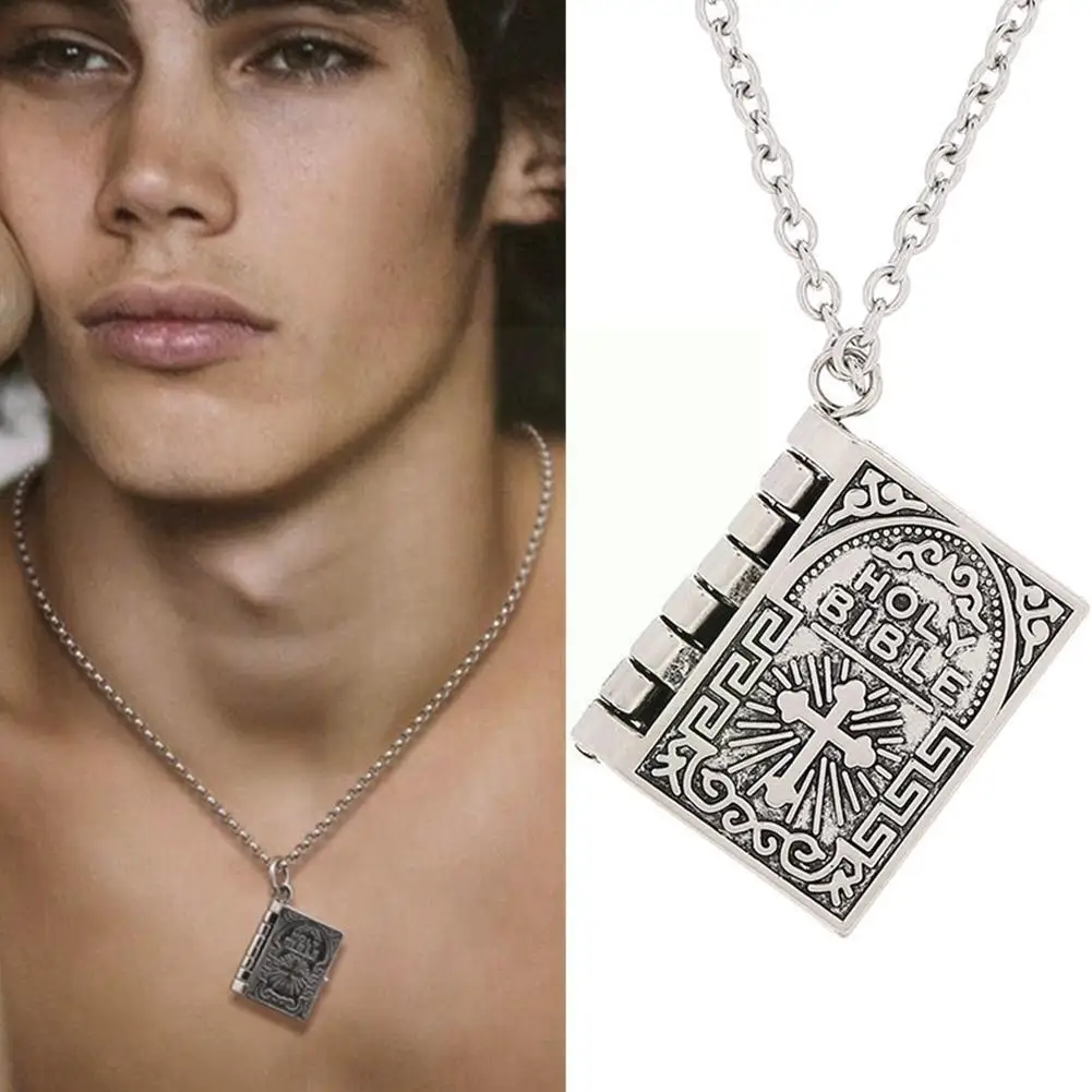 1pcs Vintage Punk Holy Bible Necklace For Men Women Color Christian Prayer Silver Can Steel Jewelry Open Book F2a2
1pcs Vintage Punk Holy Bible Necklace For Men Women Color Christian Prayer Silver Can Steel Jewelry Open Book F2a2