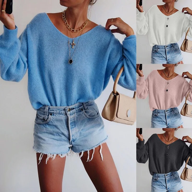 WEPBEL Solid Color Loose Knitted Sweater Women's Casual Sweater Spring and Autumn Long Sleeve O-Neck Pullover Sweater
WEPBEL Solid Color Loose Knitted Sweater Women's Casual Sweater Spring and Autumn Long Sleeve O-Neck Pullover Sweater