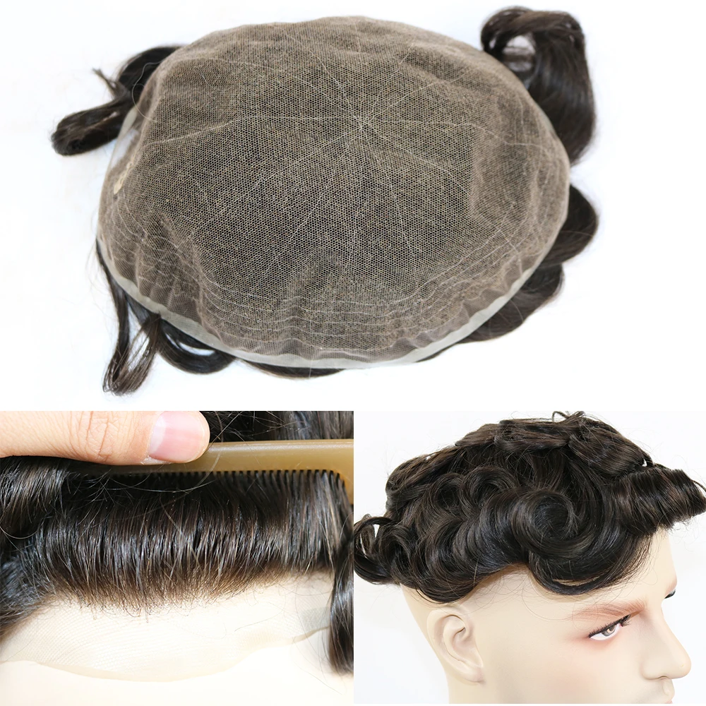 Mens Wig Bleached Knots All Head Swiss Lace Human Hair Men Toupee Replacement Systems Remy Hair Full Lace Mens Toupee 
Mens Wig Bleached Knots All Head Swiss Lace Human Hair Men Toupee Replacement Systems Remy Hair Full Lace Mens Toupee