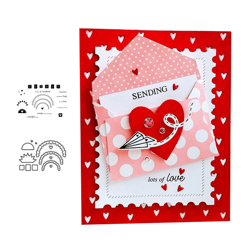 JC Metal Cutting Dies and Rubber Stamps Sending Love For Scrapbooking Craft Stencil Card Making Album Sheet Model Mold Die Cut
JC Metal Cutting Dies and Rubber Stamps Sending Love For Scrapbooking Craft Stencil Card Making Album Sheet Model Mold Die Cut