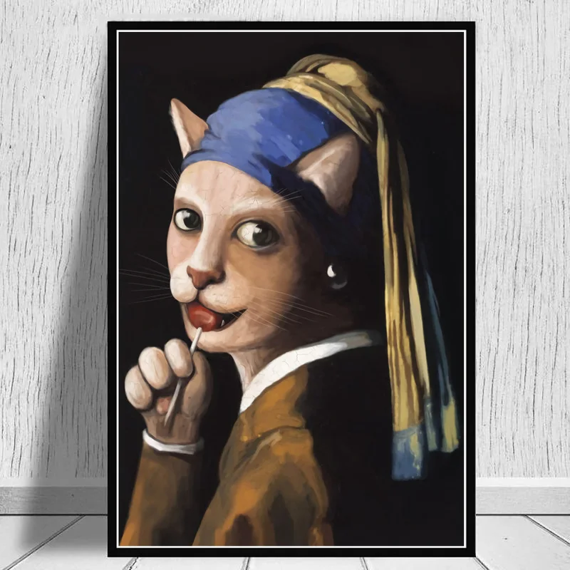Big Mouth Girl With Pearl Earring Funny Animal Art Painting Posters And Prints Canvas Wall Picture For Living Room Decoration
Big Mouth Girl With Pearl Earring Funny Animal Art Painting Posters And Prints Canvas Wall Picture For Living Room Decoration