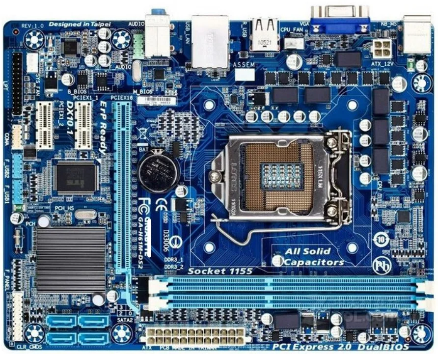 Desktop Motherboard for GIGA GA-H61M-DS2 PC H61 Socket LGA 1155 i3 i5 i7 DDR3 16G uATX UEFI H61M-DS2 Mainboard
Desktop Motherboard for GIGA GA-H61M-DS2 PC H61 Socket LGA 1155 i3 i5 i7 DDR3 16G uATX UEFI H61M-DS2 Mainboard