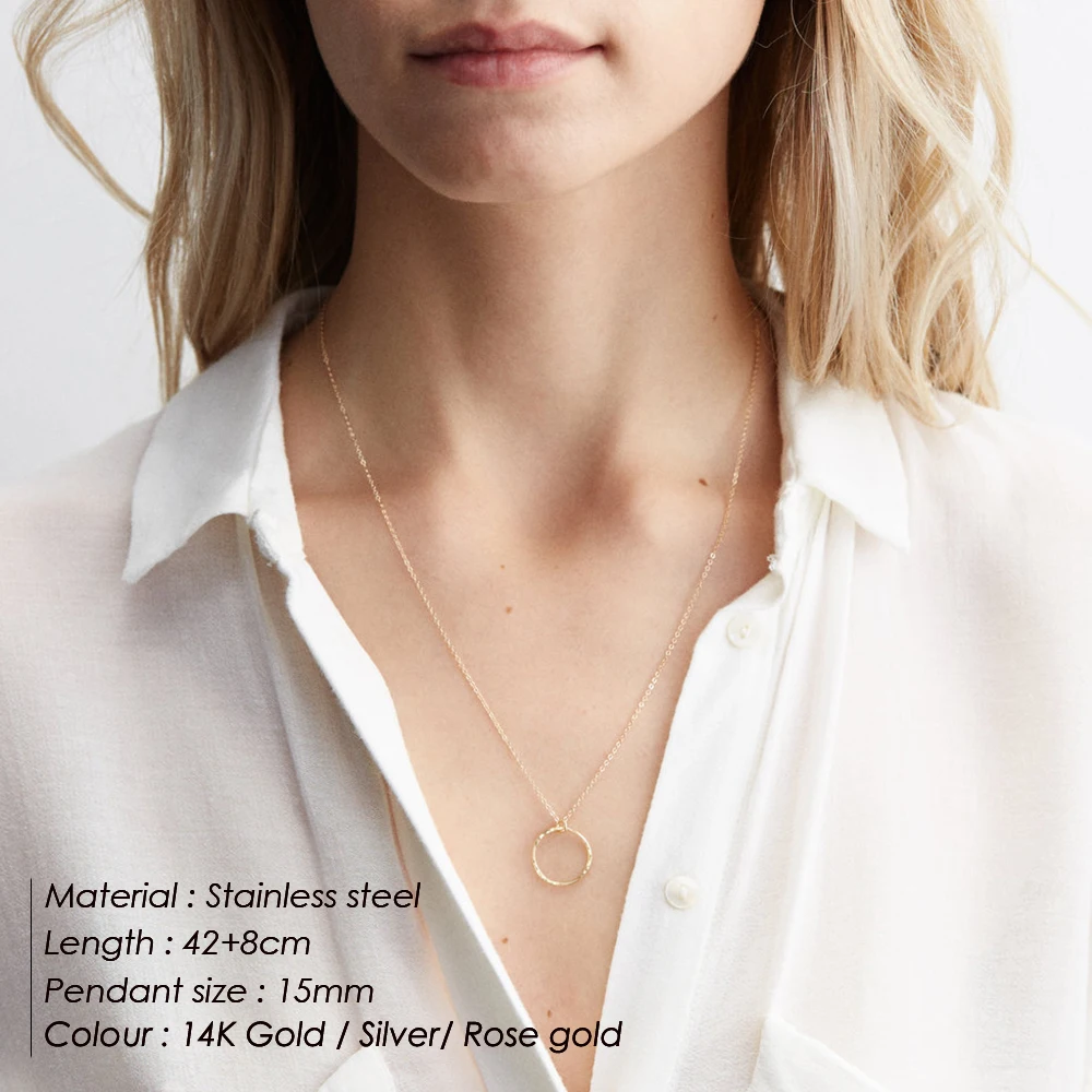 Geometric Circle Pendant Necklace for Women Exquisite Stainless Steel Chains Choker Valentine's Day Anniversary Jewelry Gift
Geometric Circle Pendant Necklace for Women Exquisite Stainless Steel Chains Choker Valentine's Day Anniversary Jewelry Gift