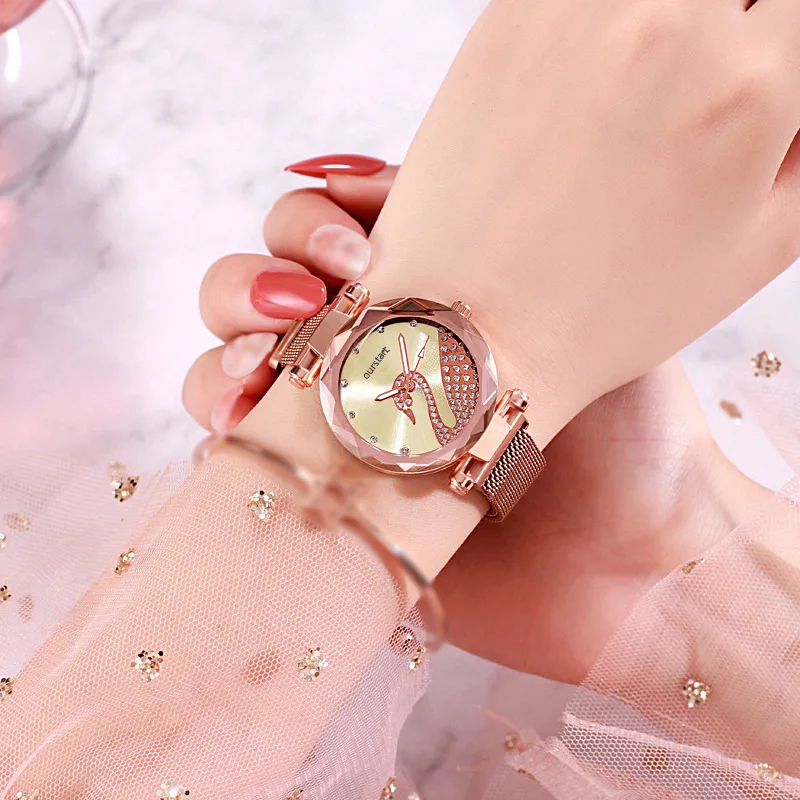 Ladies Quartz Watch New Mesh Magnetic Strap Rhinestone Watch Casual Minimalist Small Dial Gift for Girlfriend Reloj Mujer
Ladies Quartz Watch New Mesh Magnetic Strap Rhinestone Watch Casual Minimalist Small Dial Gift for Girlfriend Reloj Mujer