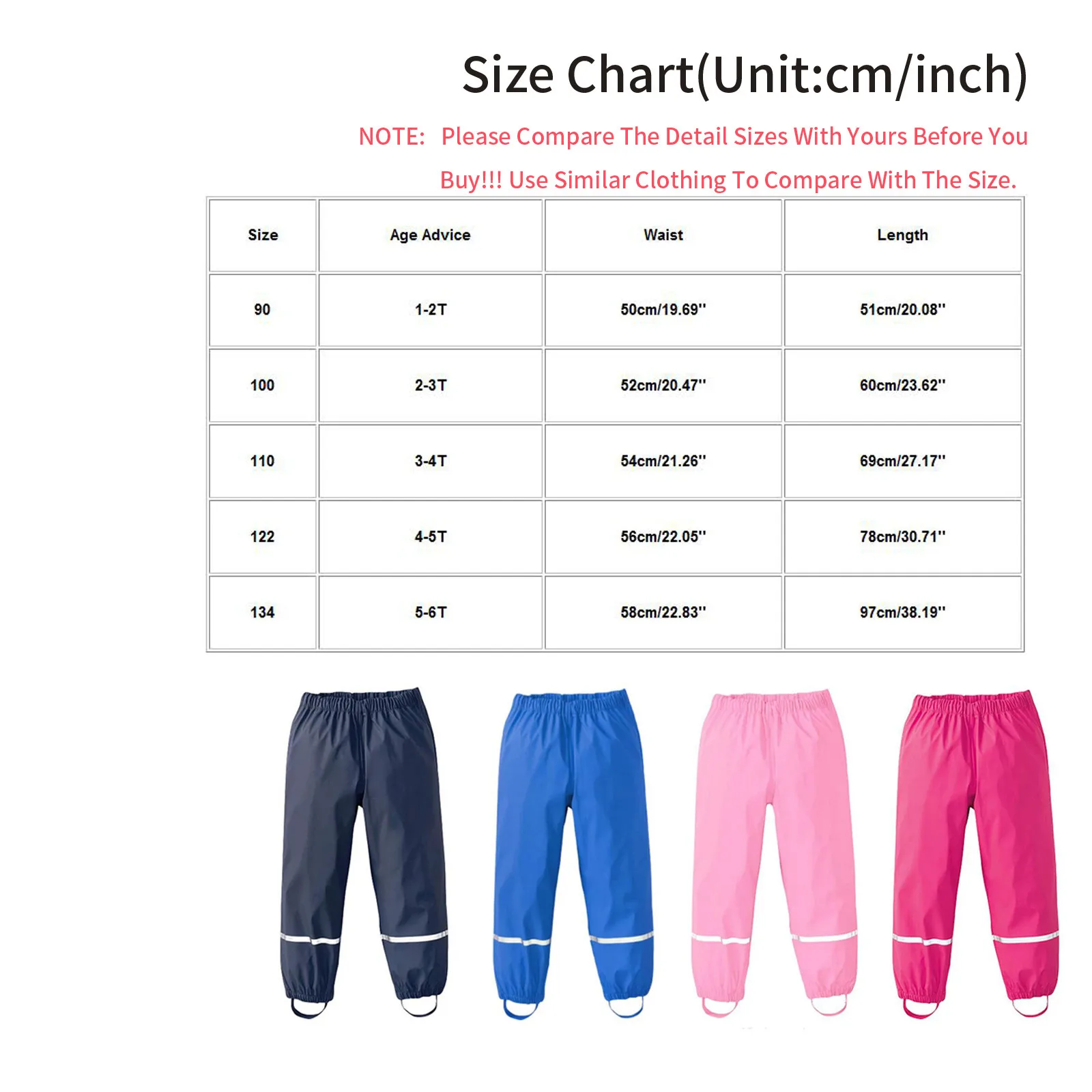 Kids Raincoat Rain Pants Waterproof Cartoon Childrens Kids Rain Dungarees Mud Trousers Waterproof Breathable for Girls Boys
Kids Raincoat Rain Pants Waterproof Cartoon Childrens Kids Rain Dungarees Mud Trousers Waterproof Breathable for Girls Boys