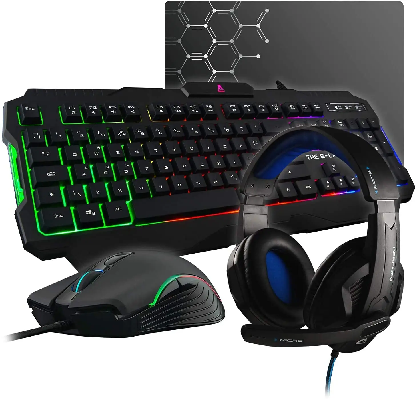 Игровая клавиатура с подсветкой G-LAB Combo Argon E - 4 в 1, геймерская мышь 3200 DPI, игровая гарнитура, нескользящая
Игровая клавиатура с подсветкой G-LAB Combo Argon E - 4 в 1, геймерская мышь 3200 DPI, игровая гарнитура, нескользящая