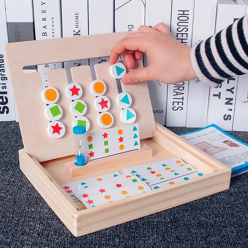 

Montessori Educational Wooden Toy Logical Training Concentration Teaching Wisdom Toys Materials Learning Box Brain Game