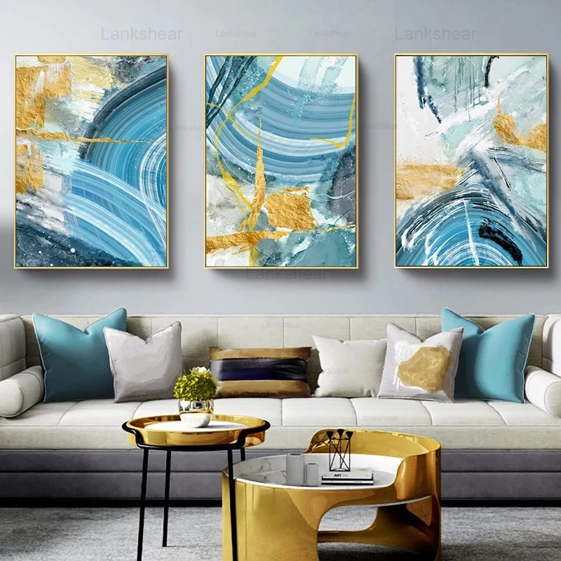 Nordic Golden Blue Abstract Canvas Poster Wall Art Print Painting Decorative Wall Pictures for Living Room Moden Home Decor
Nordic Golden Blue Abstract Canvas Poster Wall Art Print Painting Decorative Wall Pictures for Living Room Moden Home Decor