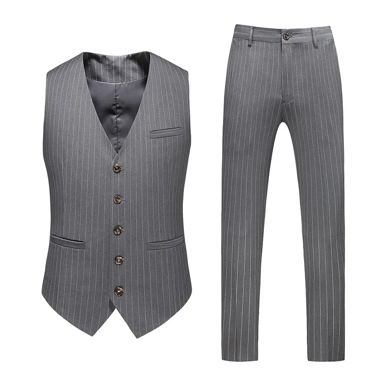 Men's new striped suit three-piece fit professional best man dress large men's dress
Men's new striped suit three-piece fit professional best man dress large men's dress