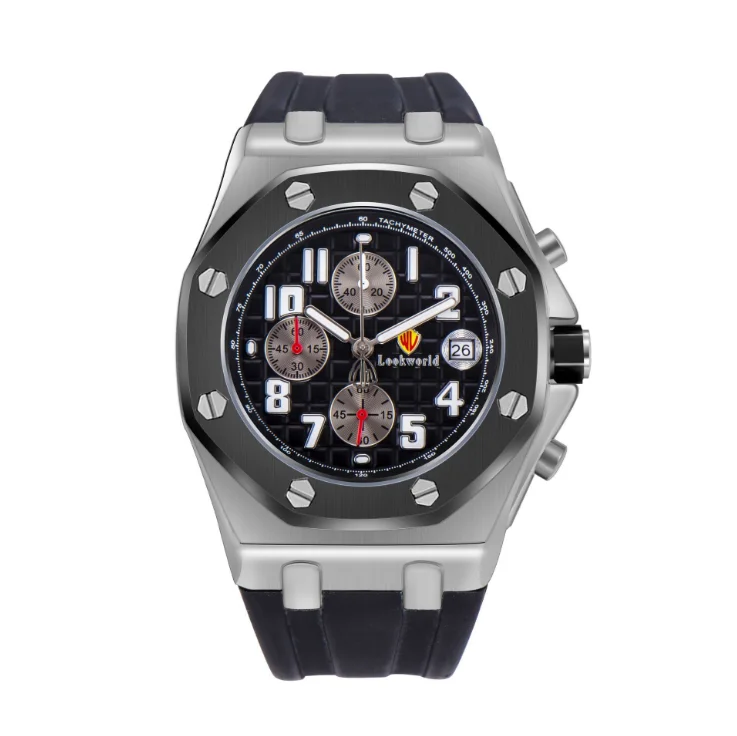 Часы мужские из нержавеющей стали с хронографом и силиконовым ремешком
Часы мужские из нержавеющей стали с хронографом и силиконовым ремешком