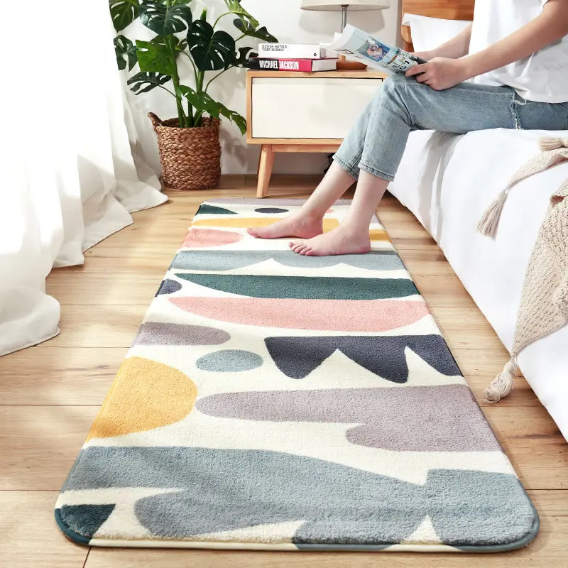 Bedroom Long Carpet Comfortable Plush Bedside Small Rug Room Decoration Floor Mat Soft Furry Foot Mat Flower Rugs Tatami Mat
Bedroom Long Carpet Comfortable Plush Bedside Small Rug Room Decoration Floor Mat Soft Furry Foot Mat Flower Rugs Tatami Mat