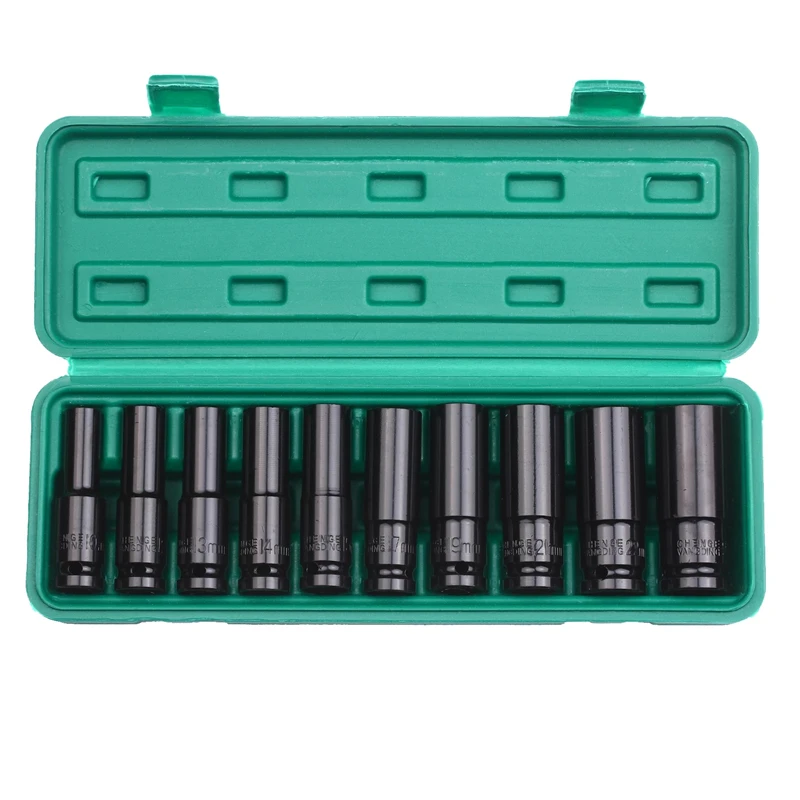 10 pieces of electric wrench socket set screwdriver 360 degree hexagonal rotating socket 10-24mm hexagonal socket wrench tool 
10 pieces of electric wrench socket set screwdriver 360 degree hexagonal rotating socket 10-24mm hexagonal socket wrench tool