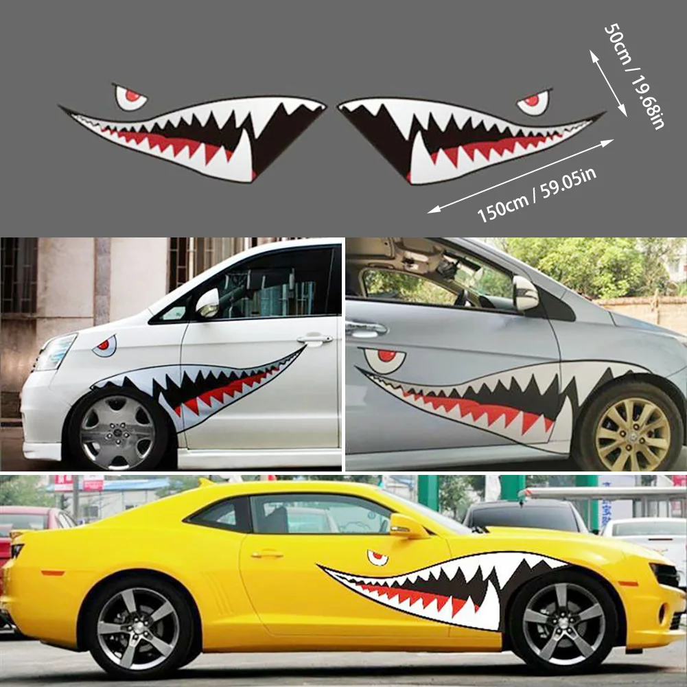 New Pair Of 59-inch Shark Mouth Teeth Stickers Vinyl Car Side Door Exterior Decals Anti-collision And Anti-scratch Car Sticker
New Pair Of 59-inch Shark Mouth Teeth Stickers Vinyl Car Side Door Exterior Decals Anti-collision And Anti-scratch Car Sticker