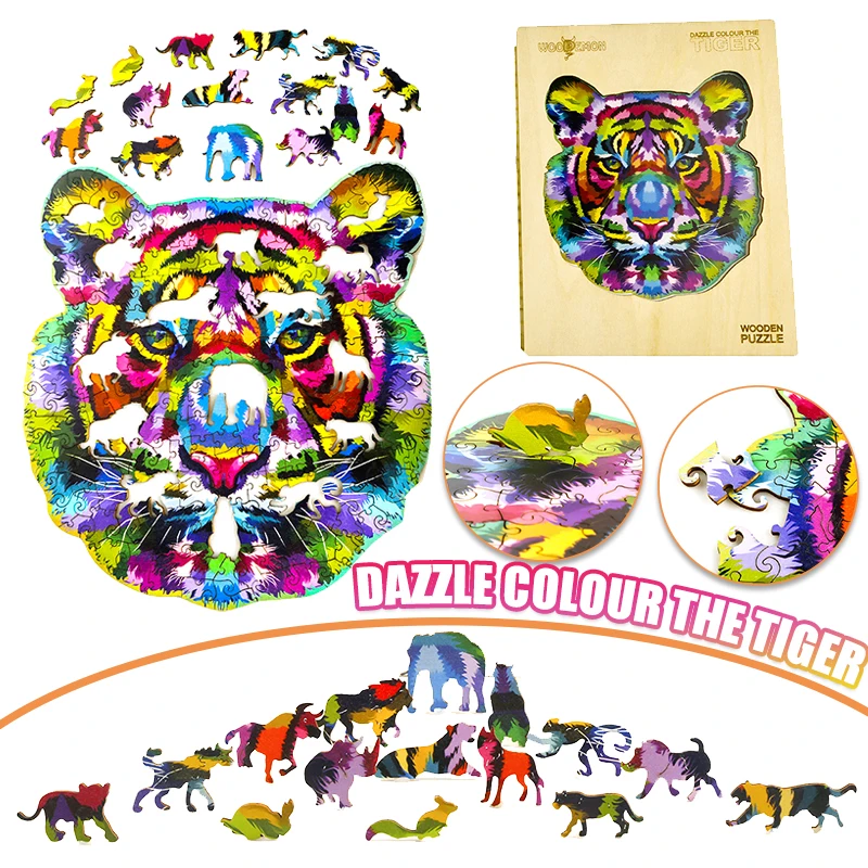 Красочный тигр деревянный животные пазл для детей 3D деревянные поделки своими руками в форме животных пазл Сказочный образовательных голо... 
Красочный тигр деревянный животные пазл для детей 3D деревянные поделки своими руками в форме животных пазл Сказочный образовательных голо...