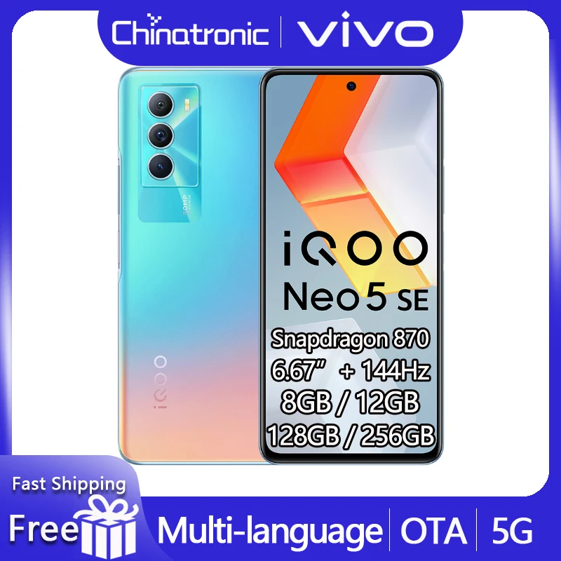 Новинка iQOO Neo 5 SE 128 ГБ 256 Гб телефон Snapdragon 870 Восьмиядерный 6 67 "144 Гц ЖК-дисплей 4500