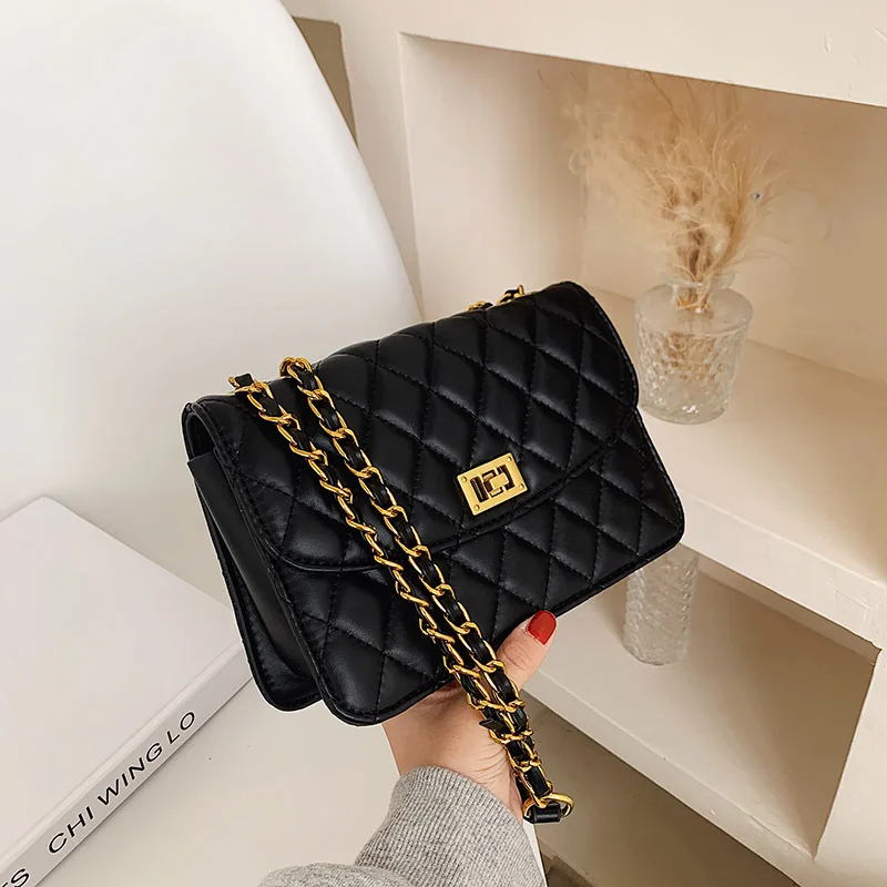Fashion Diamond chain 2021 New Women Small Shoulder Bag PU Leather Bag Chians Purse and handbag Luxury designer Shopping bag
Fashion Diamond chain 2021 New Women Small Shoulder Bag PU Leather Bag Chians Purse and handbag Luxury designer Shopping bag
