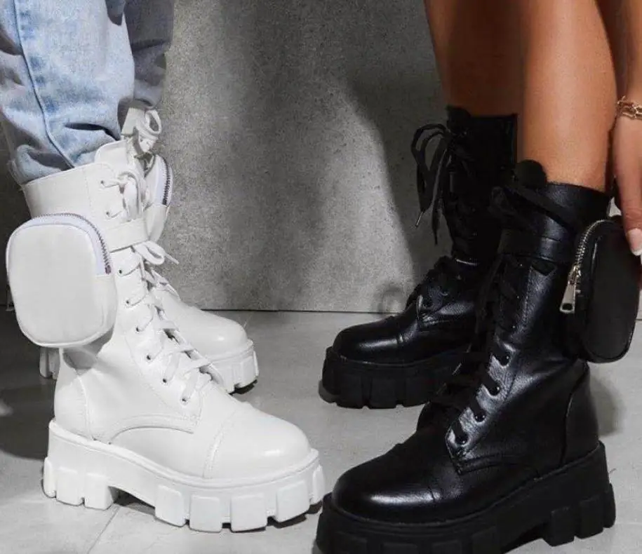 New Women Boots Fashion Chunky Boots Pocket Platform Boots White Shoes For Women Autumn Winter Boots High Heels Botas Mujer
New Women Boots Fashion Chunky Boots Pocket Platform Boots White Shoes For Women Autumn Winter Boots High Heels Botas Mujer