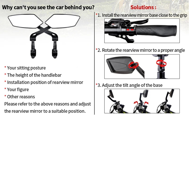 Bicycle Rear View Mirror Bicycle Handlebar Reflector Rear Bike Hd Wide Angle Rearview Mirror 360angle Adjustable Mirror
Bicycle Rear View Mirror Bicycle Handlebar Reflector Rear Bike Hd Wide Angle Rearview Mirror 360angle Adjustable Mirror