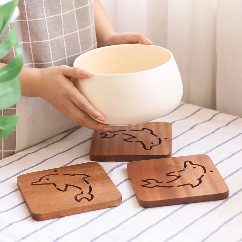 Simple Ebony Potholder Square Cartoon Placemat Brown Coaster Hollow Wooden Mat Anti-scald Heat Insulation Pad
Simple Ebony Potholder Square Cartoon Placemat Brown Coaster Hollow Wooden Mat Anti-scald Heat Insulation Pad