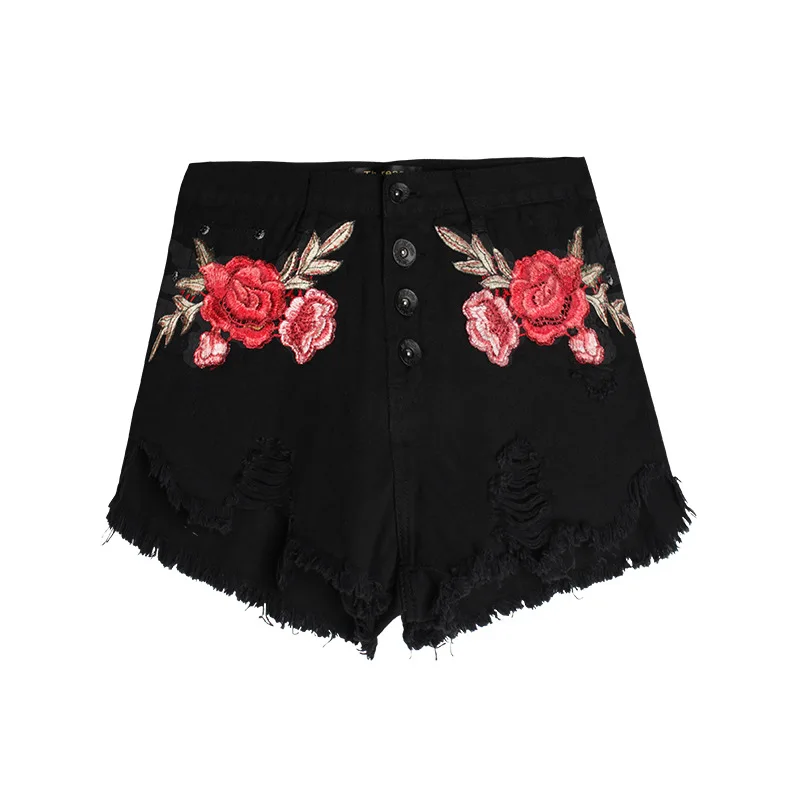 jeans shorts pure black high waist three dimensional embroidery wide foot loose flowing beard jeans women's shorts
jeans shorts pure black high waist three dimensional embroidery wide foot loose flowing beard jeans women's shorts