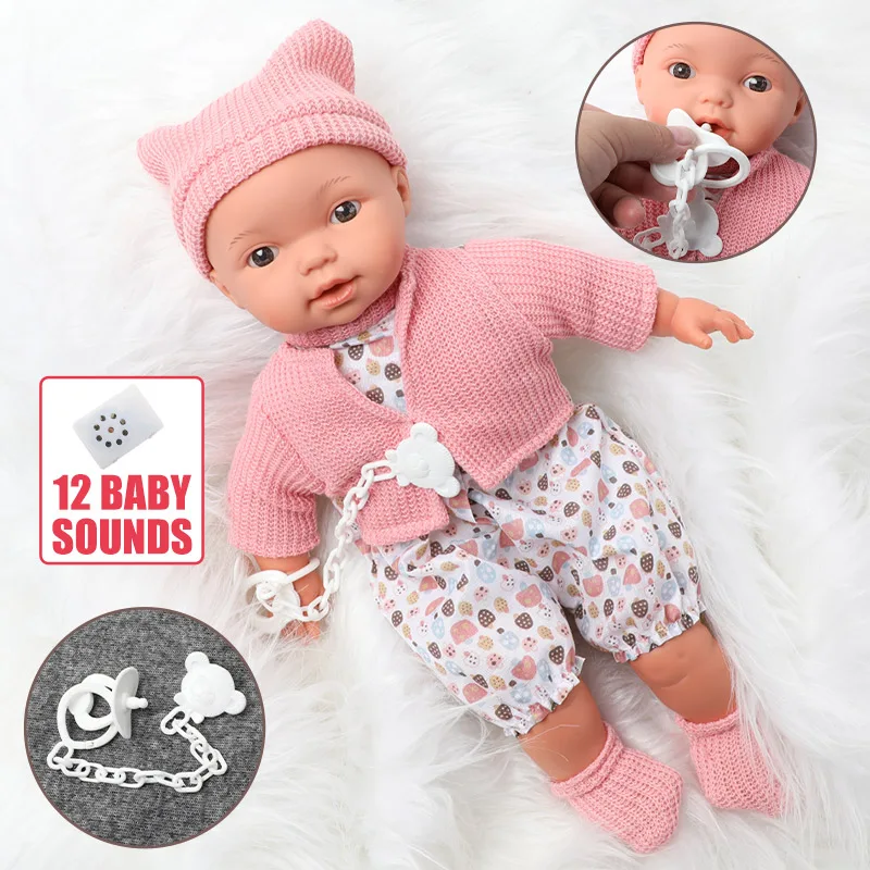 Simulation sound Bebe reborn doll long hair 12 inch Realistic stuffing cotton silicone Baby doll Clothes set for toys girls kids
Simulation sound Bebe reborn doll long hair 12 inch Realistic stuffing cotton silicone Baby doll Clothes set for toys girls kids