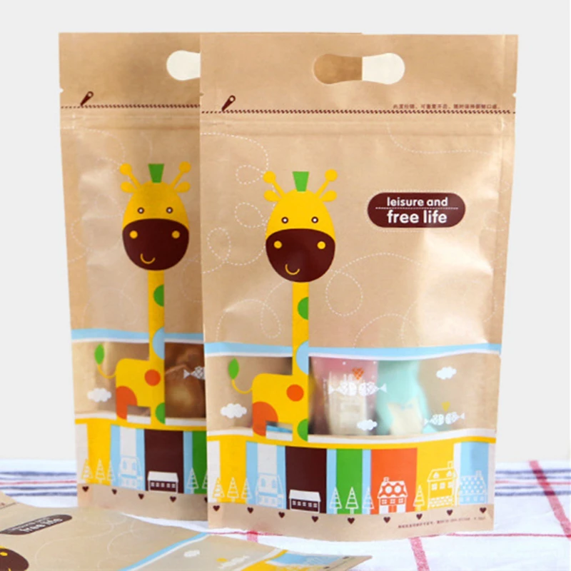 Cute Cartoon Gift Wrapping Bag Rectangular Grease-proof Kraft Paper Bag With Brown Printed Color Giraffe Pattern 27 X17cm 1Piece
Cute Cartoon Gift Wrapping Bag Rectangular Grease-proof Kraft Paper Bag With Brown Printed Color Giraffe Pattern 27 X17cm 1Piece