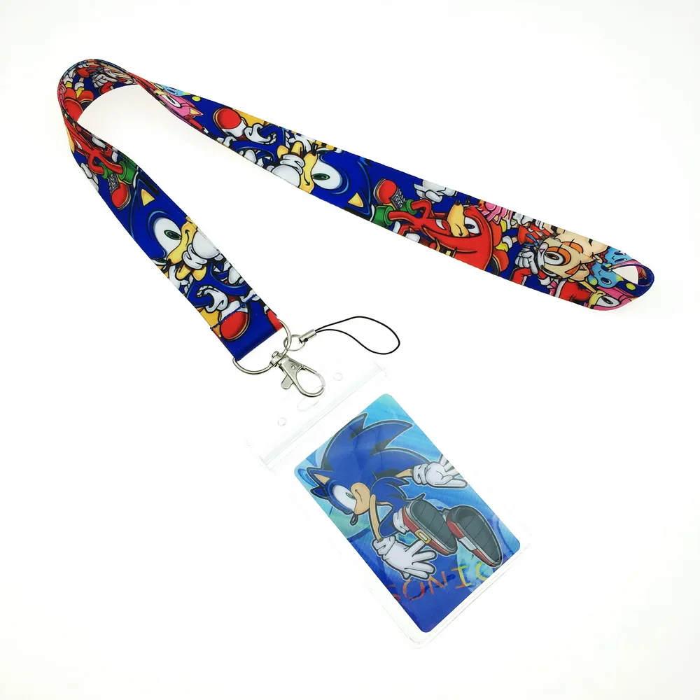 Классическая игра Sonic Lanyard ID держатель для карт и набор наклеек милый подарок