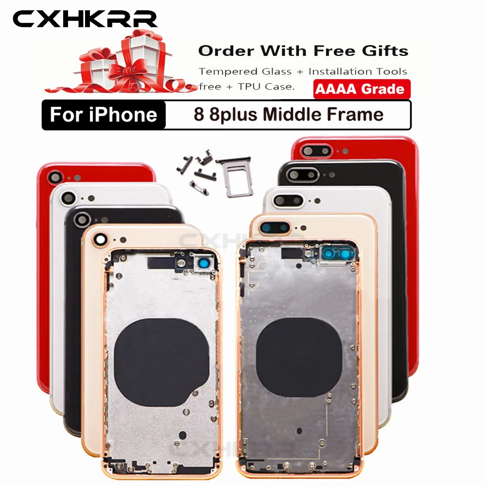 CXHKRR для IPhone 8 8plus X/XS/XR задний корпус средняя рамка с задней крышкой батарейного