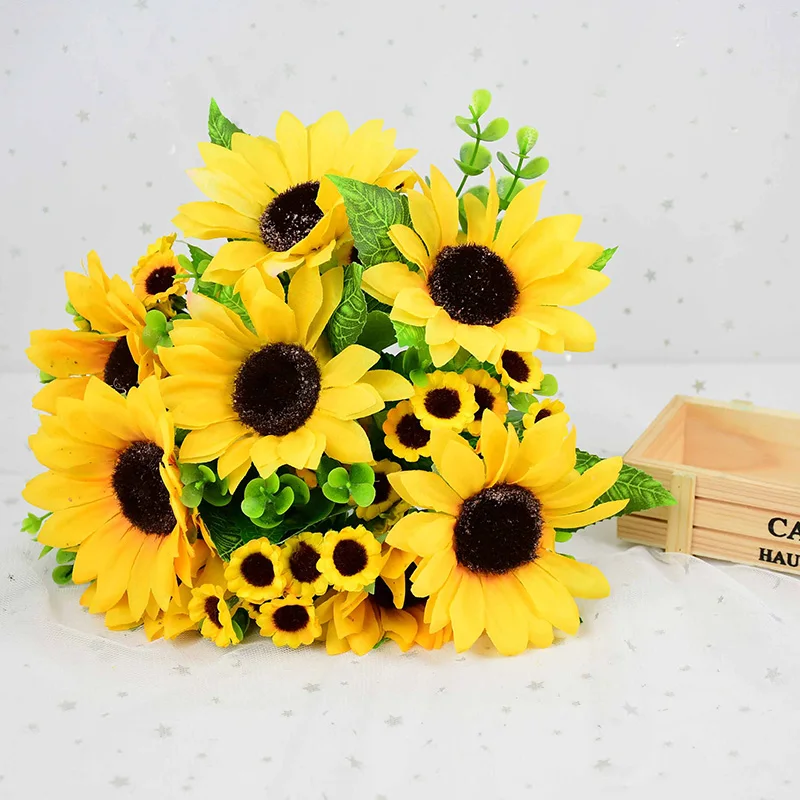 1Bouquet Artificial Silk Sunflower High Quality Flower Wedding Party Simulation Decoration Home Garden DIY Fake Sunflower Supply
1Bouquet Artificial Silk Sunflower High Quality Flower Wedding Party Simulation Decoration Home Garden DIY Fake Sunflower Supply