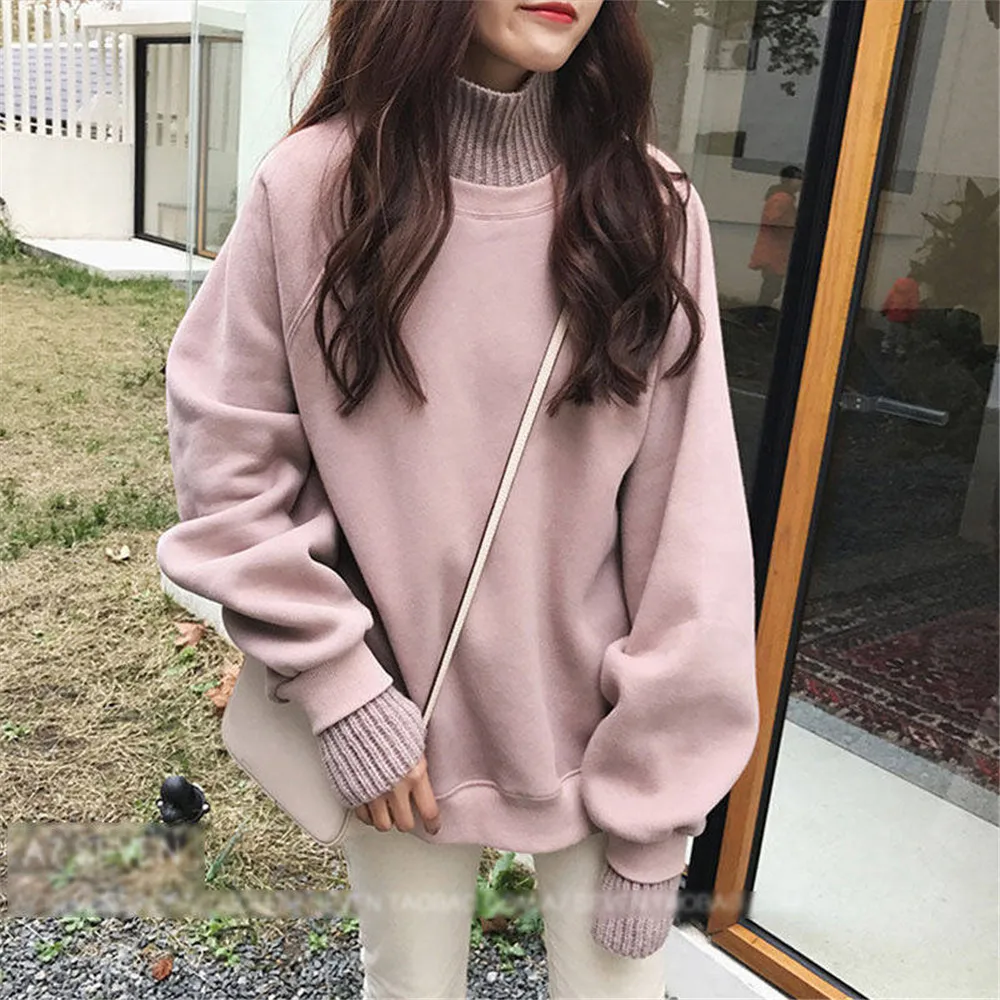 New Winter Pink Hoodie Streetwear Hip Hop Women Autumn Solid Sweatshirt Spring Funny Tops Harajuku Punk Kawaii Turtleneck Hoodie
New Winter Pink Hoodie Streetwear Hip Hop Women Autumn Solid Sweatshirt Spring Funny Tops Harajuku Punk Kawaii Turtleneck Hoodie