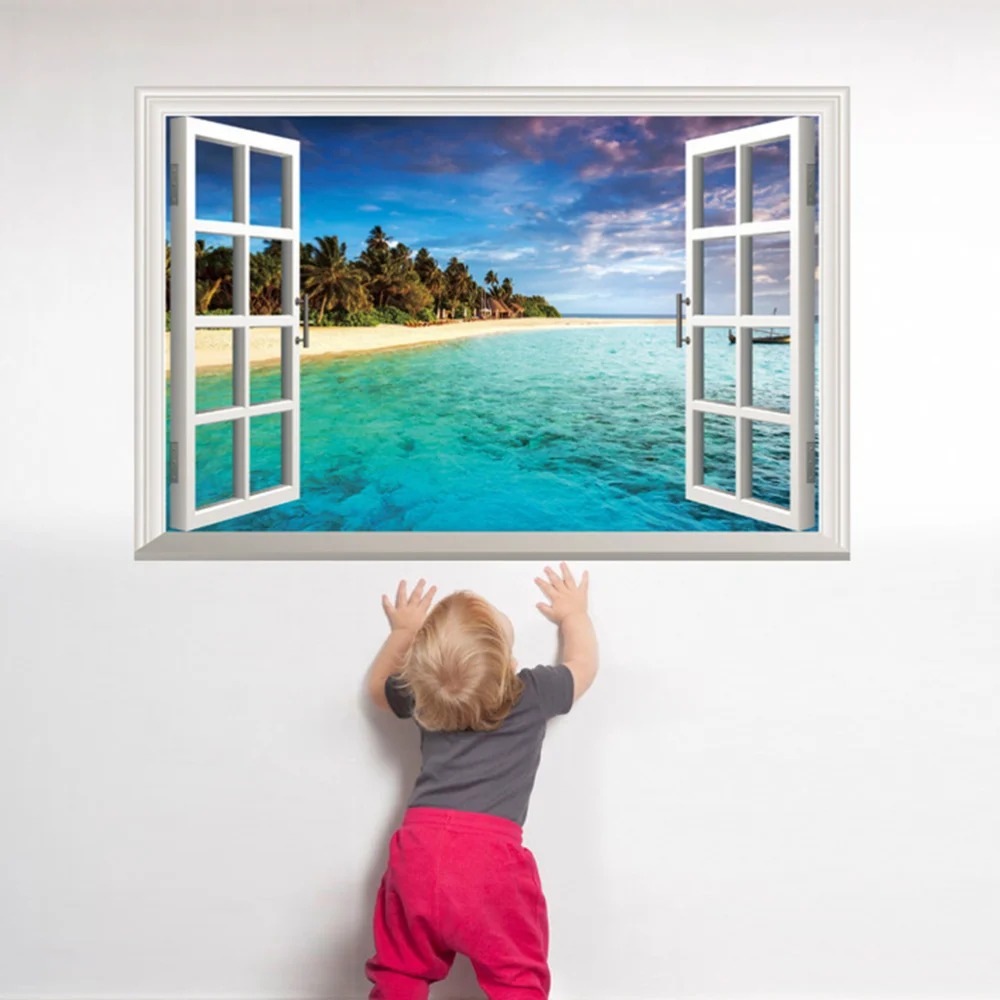 3D Fake Window Sea Wallpaper Wall Decals Removable Background Wall Poster
3D Fake Window Sea Wallpaper Wall Decals Removable Background Wall Poster