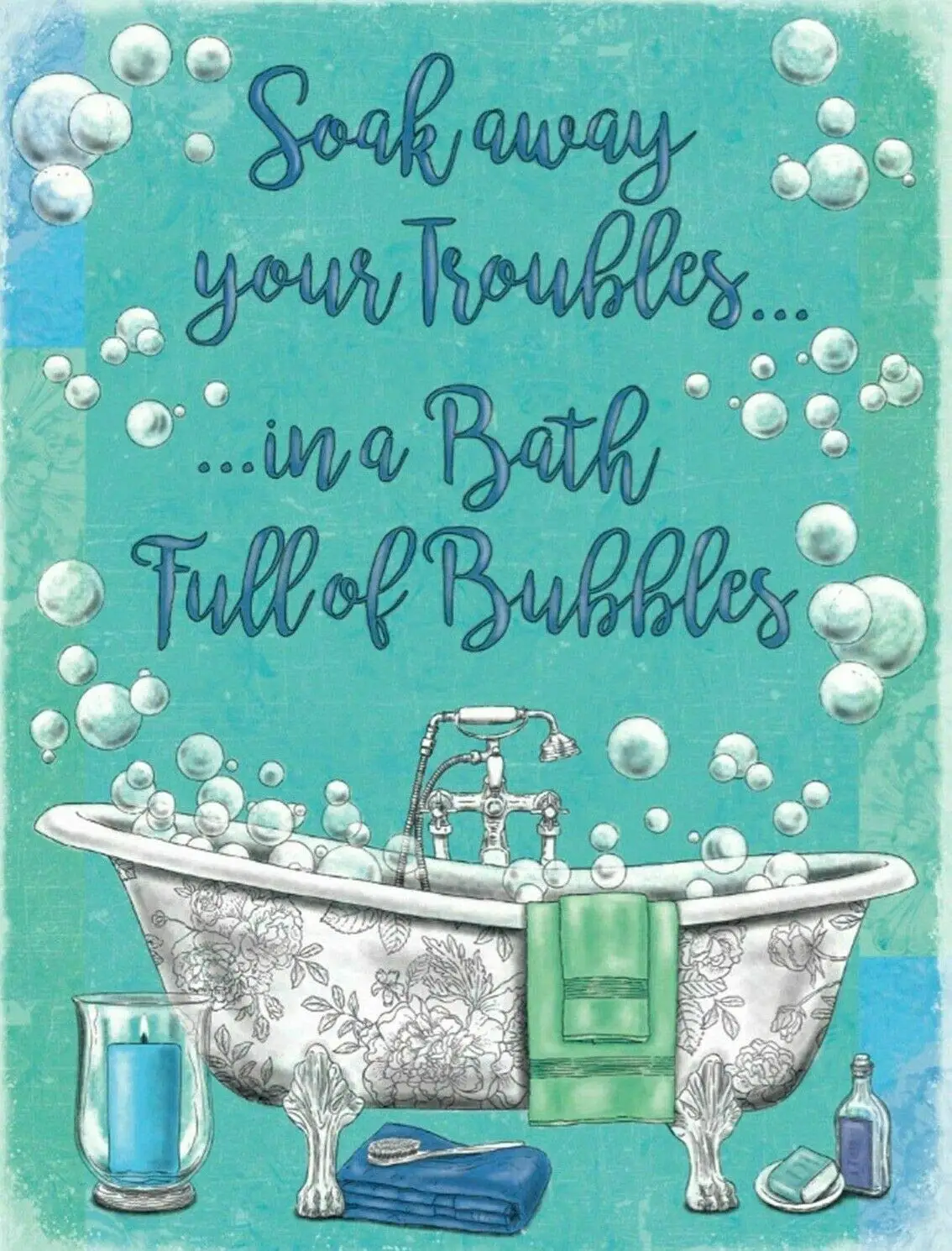 Рекламный винтажный металлический знак в стиле ретро с изображением пузырьков для ванны 12x8 дюймов
Рекламный винтажный металлический знак в стиле ретро с изображением пузырьков для ванны 12x8 дюймов