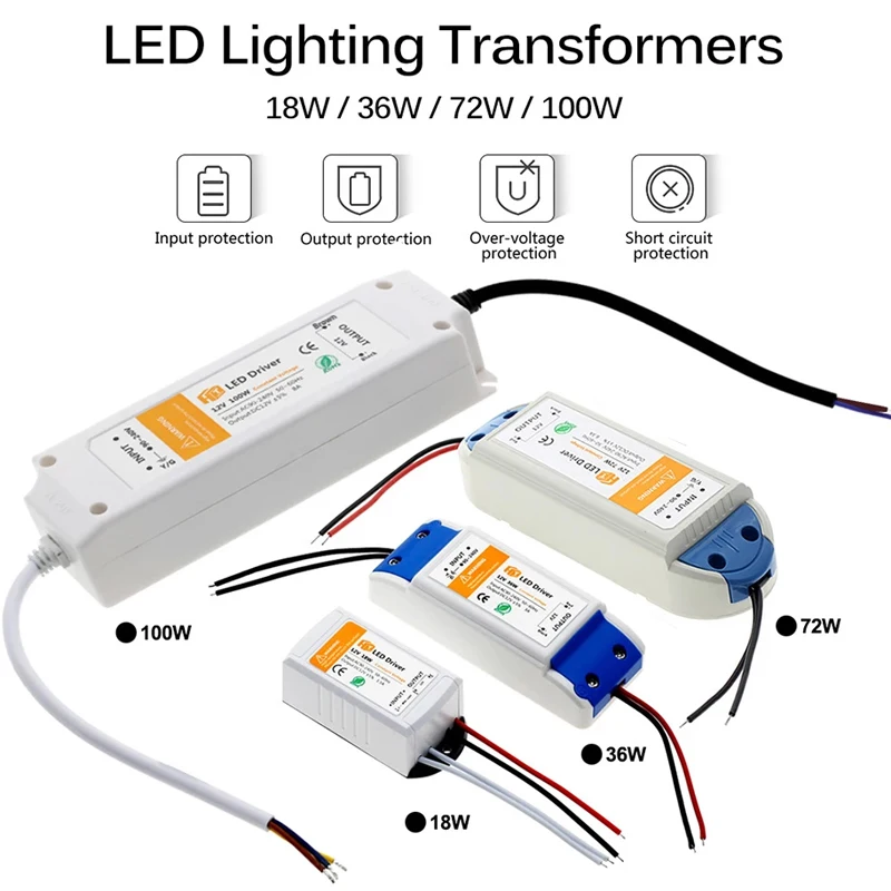 LED Switching Power Supply 110V 220V to 12V Adapter Lighting Transformer DC 12 Volts Source LED Driver for LED Strip 18W/28W/48W
LED Switching Power Supply 110V 220V to 12V Adapter Lighting Transformer DC 12 Volts Source LED Driver for LED Strip 18W/28W/48W