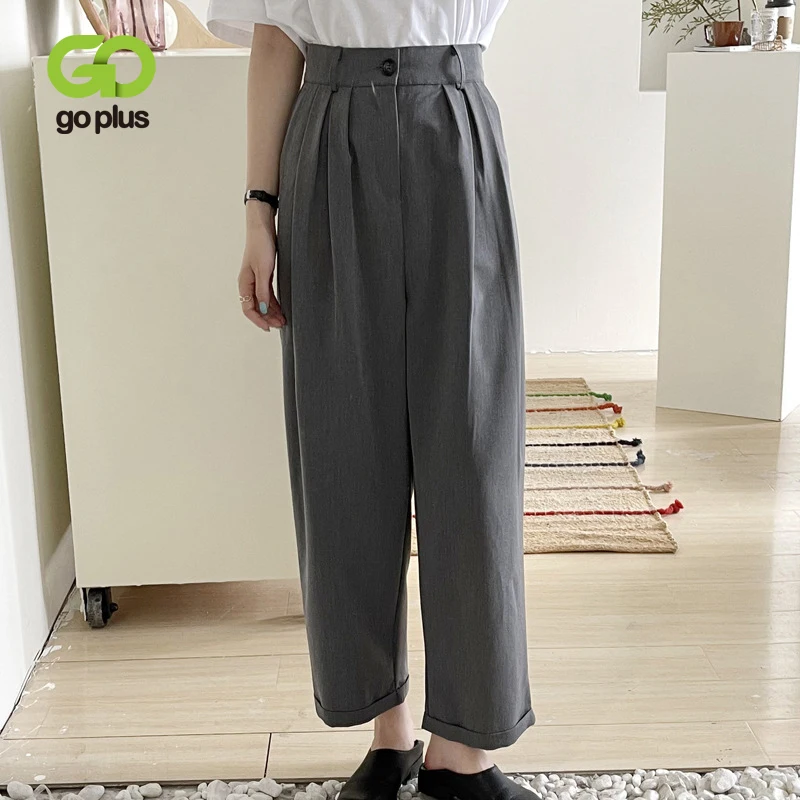 GOPLUS Pants Harajuku Wide Leg Pant Plus Size Ankle-length Office Lady Korean Trousers Pantalones Pour Femme De Mujer C11635 
GOPLUS Pants Harajuku Wide Leg Pant Plus Size Ankle-length Office Lady Korean Trousers Pantalones Pour Femme De Mujer C11635