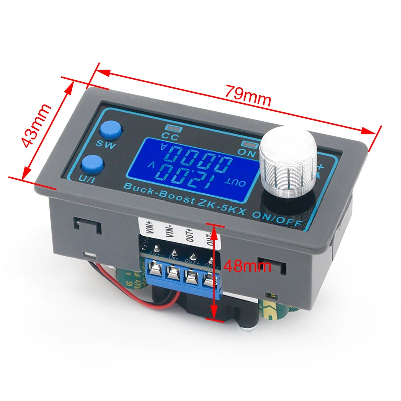 ZK-5KX DC Buck Boost Converter CC CV 0.6-36V 5A 5V 6V 12V 24V 80W Power Module Adjustable Regulated laboratory power supply |