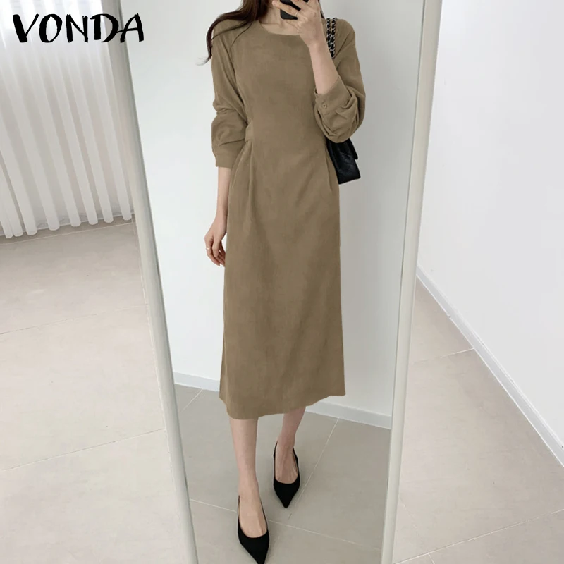 VONDA Women Loose Dress Autumn Long Sleeve Solid Color Pleated Dresses Bohemian Vestidos Oversize O Neck Sundress Holiday Robes
VONDA Women Loose Dress Autumn Long Sleeve Solid Color Pleated Dresses Bohemian Vestidos Oversize O Neck Sundress Holiday Robes