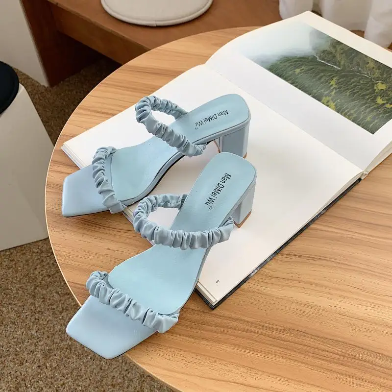 NIUFUNI Sandals Women 2021 Fashion Pleated Thin Belt Square Head Thick Heel Slippers One Line Versatile Women's Sandals
NIUFUNI Sandals Women 2021 Fashion Pleated Thin Belt Square Head Thick Heel Slippers One Line Versatile Women's Sandals