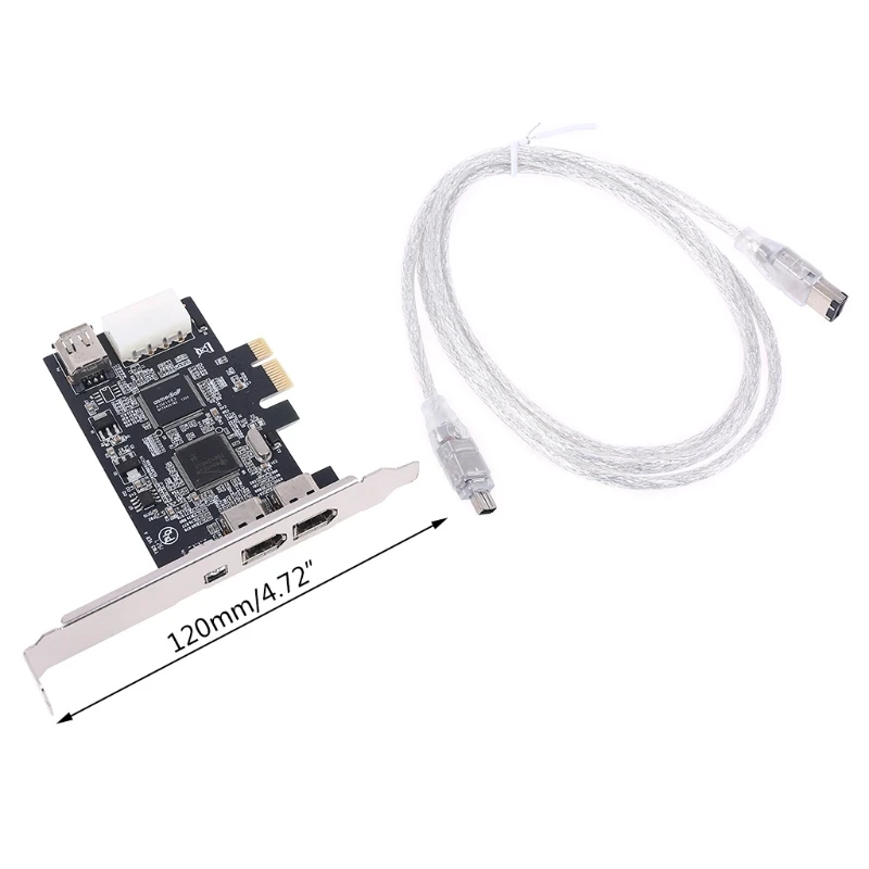 

PCIe 3 Ports Firewire Cable Expansion Card PCI Express 1394B & 1394A TI XIO2213B