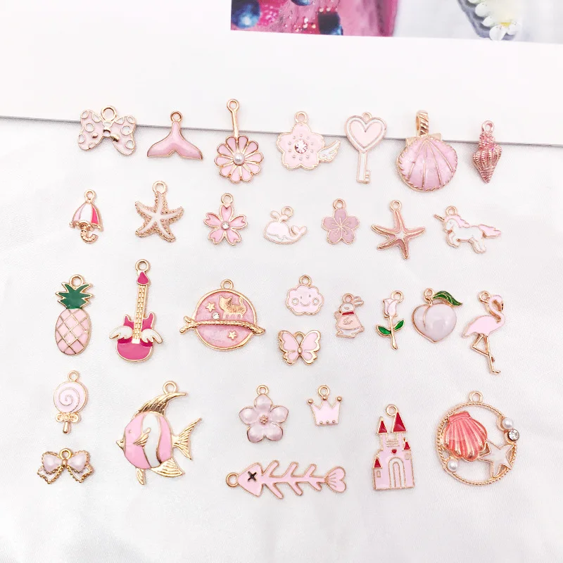 Mixed 10/20pcs Pink Enamel Unicorn Animal Birds Flower Crown Charms Clips Pendants Handmade Bracelet Jewelry Making Accessories
Mixed 10/20pcs Pink Enamel Unicorn Animal Birds Flower Crown Charms Clips Pendants Handmade Bracelet Jewelry Making Accessories