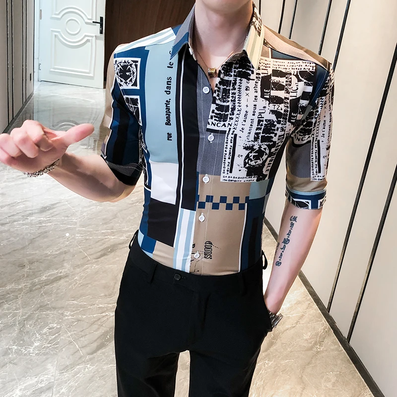 High Quality Korean Summer Shirts for Men Fashion 2020 Half Sleeve Print Shirt Men Casual Slim Fit Streetwear Chemise Homme 3XL
High Quality Korean Summer Shirts for Men Fashion 2020 Half Sleeve Print Shirt Men Casual Slim Fit Streetwear Chemise Homme 3XL