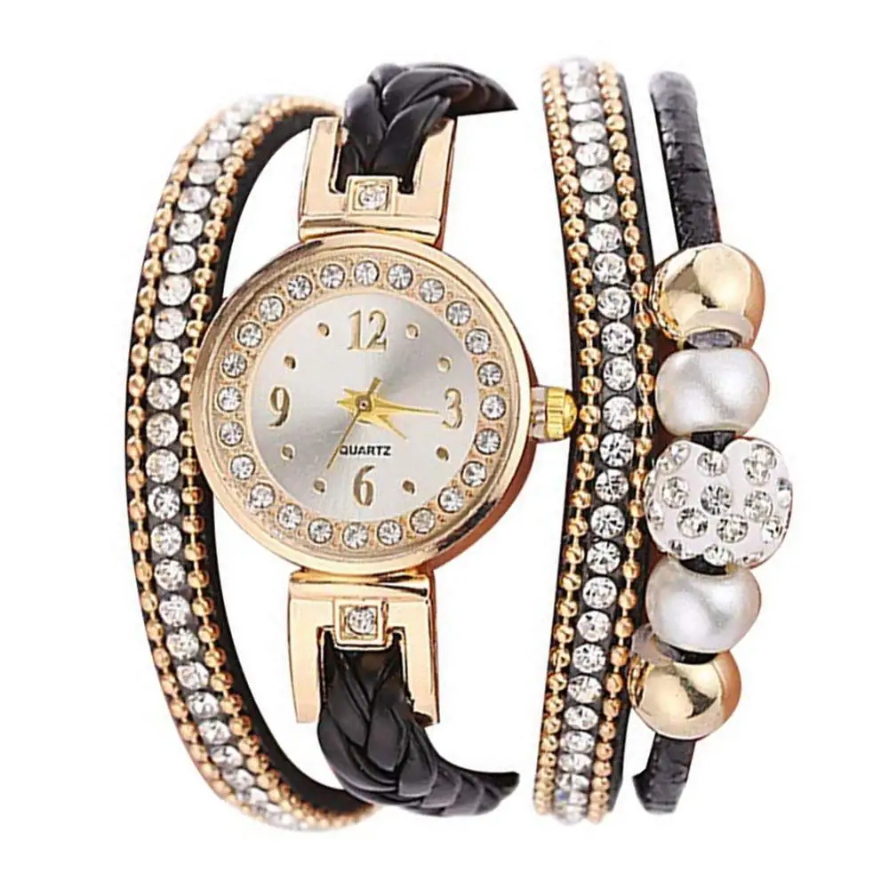 50%HOT Women Rhinestone Bead Round Dial Snap Button Multi Layer Bracelet Quartz Watch
50%HOT Women Rhinestone Bead Round Dial Snap Button Multi Layer Bracelet Quartz Watch