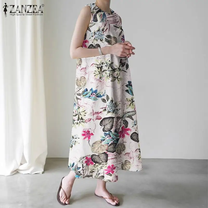 Retro Dress 2021 Summer Sleeveless Midi Vestidos Women Floral Print Dress ZANZEA Casual Tank Long Sundress Ladies Holiday Robe
Retro Dress 2021 Summer Sleeveless Midi Vestidos Women Floral Print Dress ZANZEA Casual Tank Long Sundress Ladies Holiday Robe
