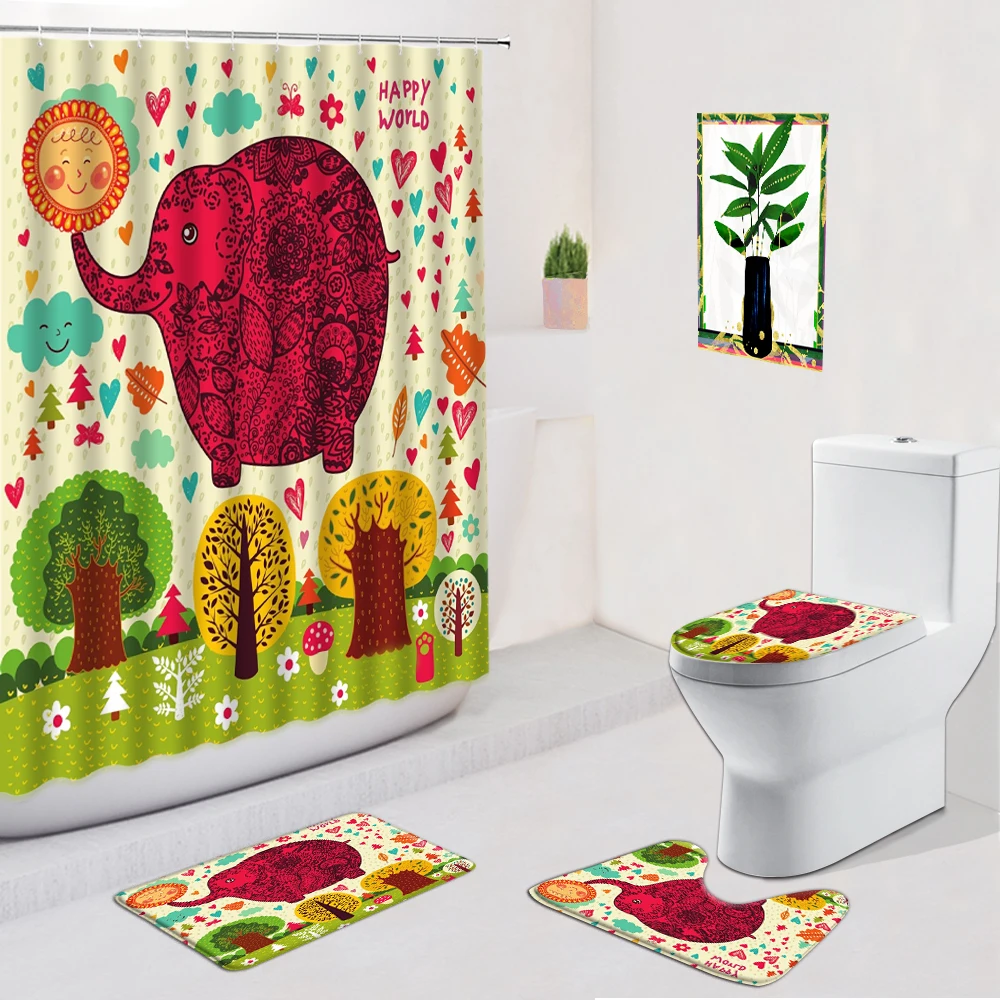 Creative Cartoon Fish Shower Curtain 4Pcs Set Ocean Animals Exotic Ethnic-Style Anti-Slip Carpet Bath Mat Toilet Bathroom Rug
Creative Cartoon Fish Shower Curtain 4Pcs Set Ocean Animals Exotic Ethnic-Style Anti-Slip Carpet Bath Mat Toilet Bathroom Rug