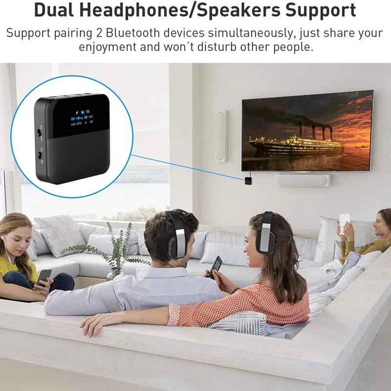 Bluetooth 5.0 o Adapter, Bluetooth Transmitter Receiver for TV Laptop Stereo System Headphones Speakers
Bluetooth 5.0 o Adapter, Bluetooth Transmitter Receiver for TV Laptop Stereo System Headphones Speakers
