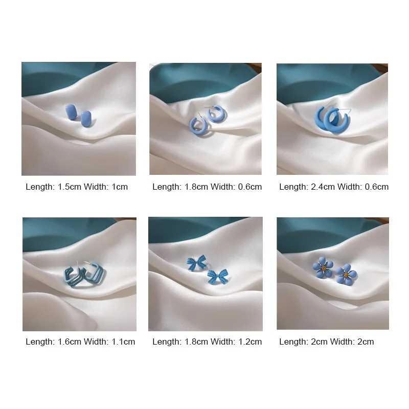 2021 Korean Fresh Haze Blue Geometric Resin Stud Earrings for Women Bowknot Flower Sweet Statement Ear Brincos Jewelry Gift
2021 Korean Fresh Haze Blue Geometric Resin Stud Earrings for Women Bowknot Flower Sweet Statement Ear Brincos Jewelry Gift