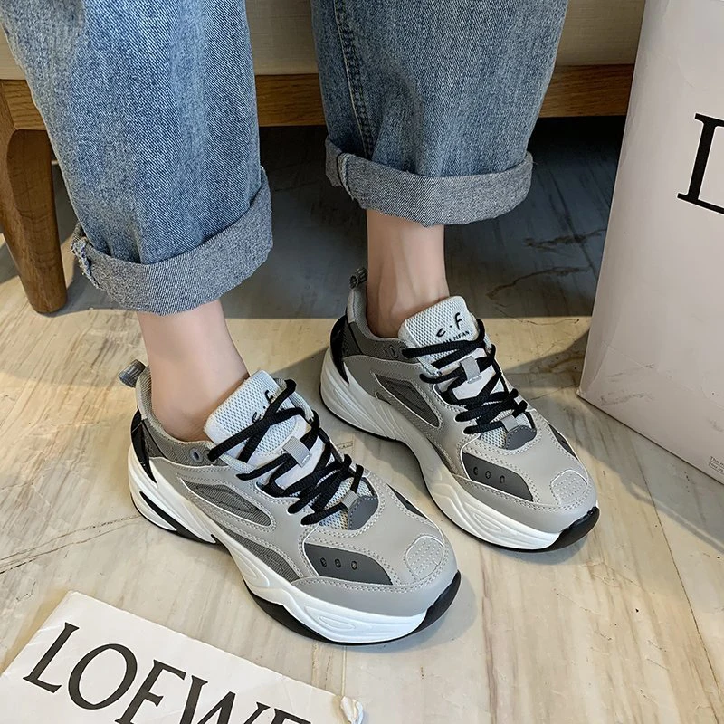 Basket Femme 2021 Casual White Sneakers Vulcanized Platform Shoes Fashion Lace Up Spring Gray Dad Chunky Shoes Women Trainers 
Basket Femme 2021 Casual White Sneakers Vulcanized Platform Shoes Fashion Lace Up Spring Gray Dad Chunky Shoes Women Trainers