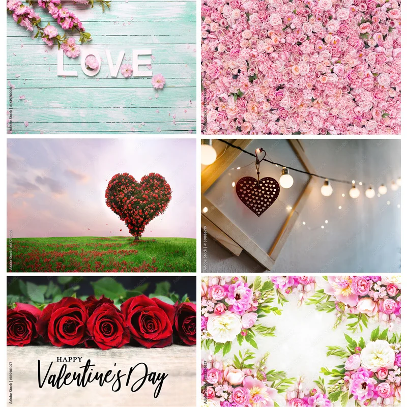 

Виниловый фон для фотосъемки на День святого Валентина реквизит любовь сердце роза стена фотостудия фон 21126 QRJJ-02